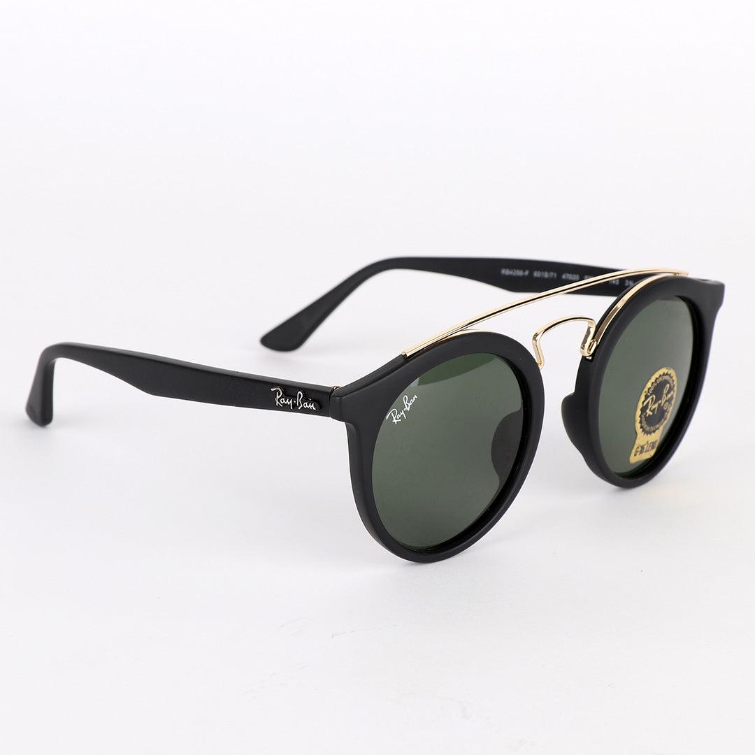 Ray-Ban Round Frame And Gold Metal Black Sunglasses - Obeezi.com
