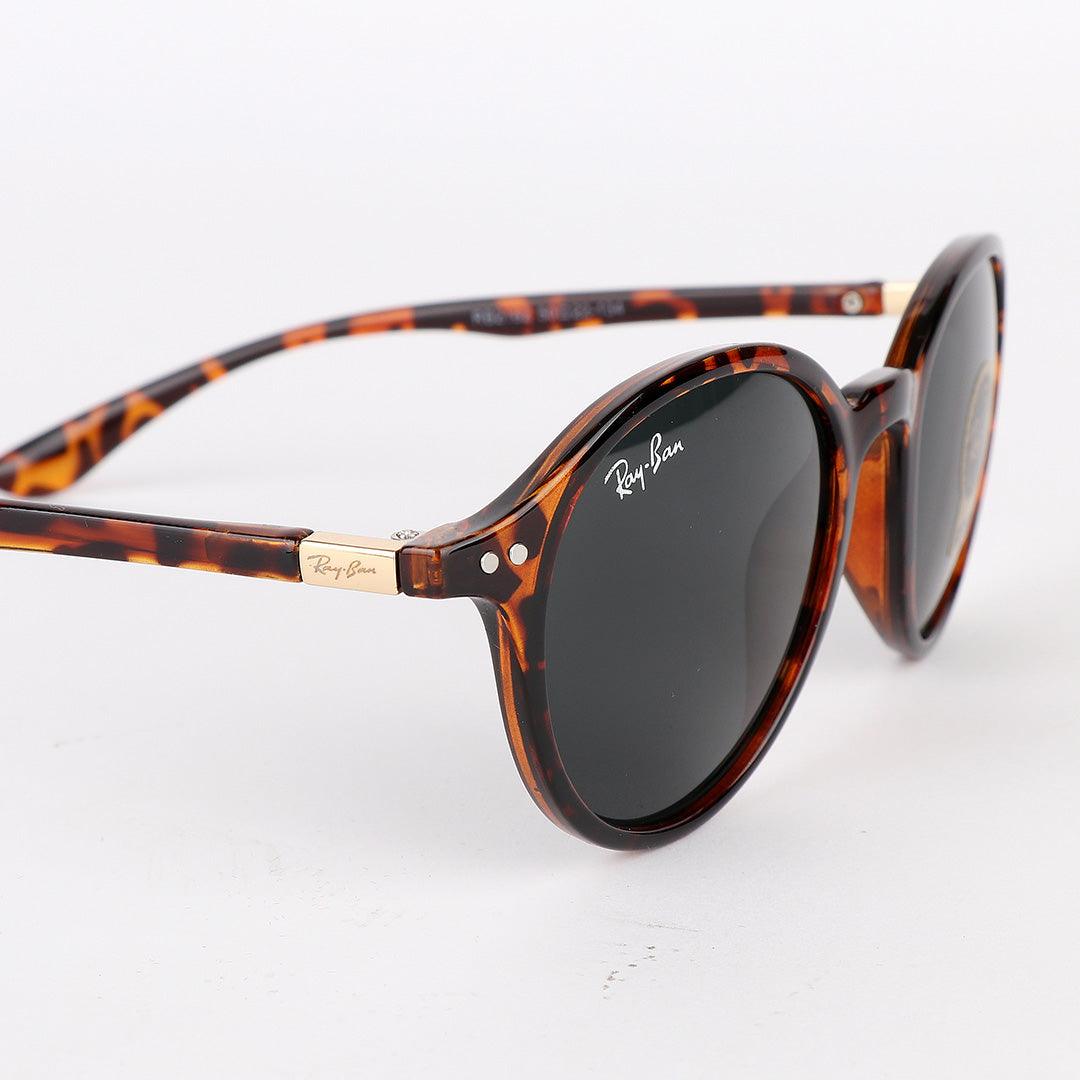 Ray-Ban Wayfarer Round-Frame Acetate Brown Sunglasses - Obeezi.com
