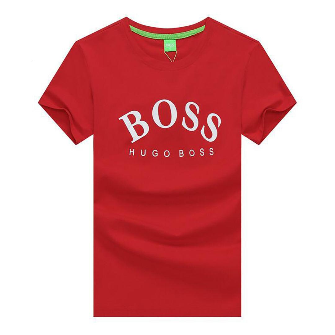 Red Boss Short Sleeve Round Neck T-shirt - Obeezi.com