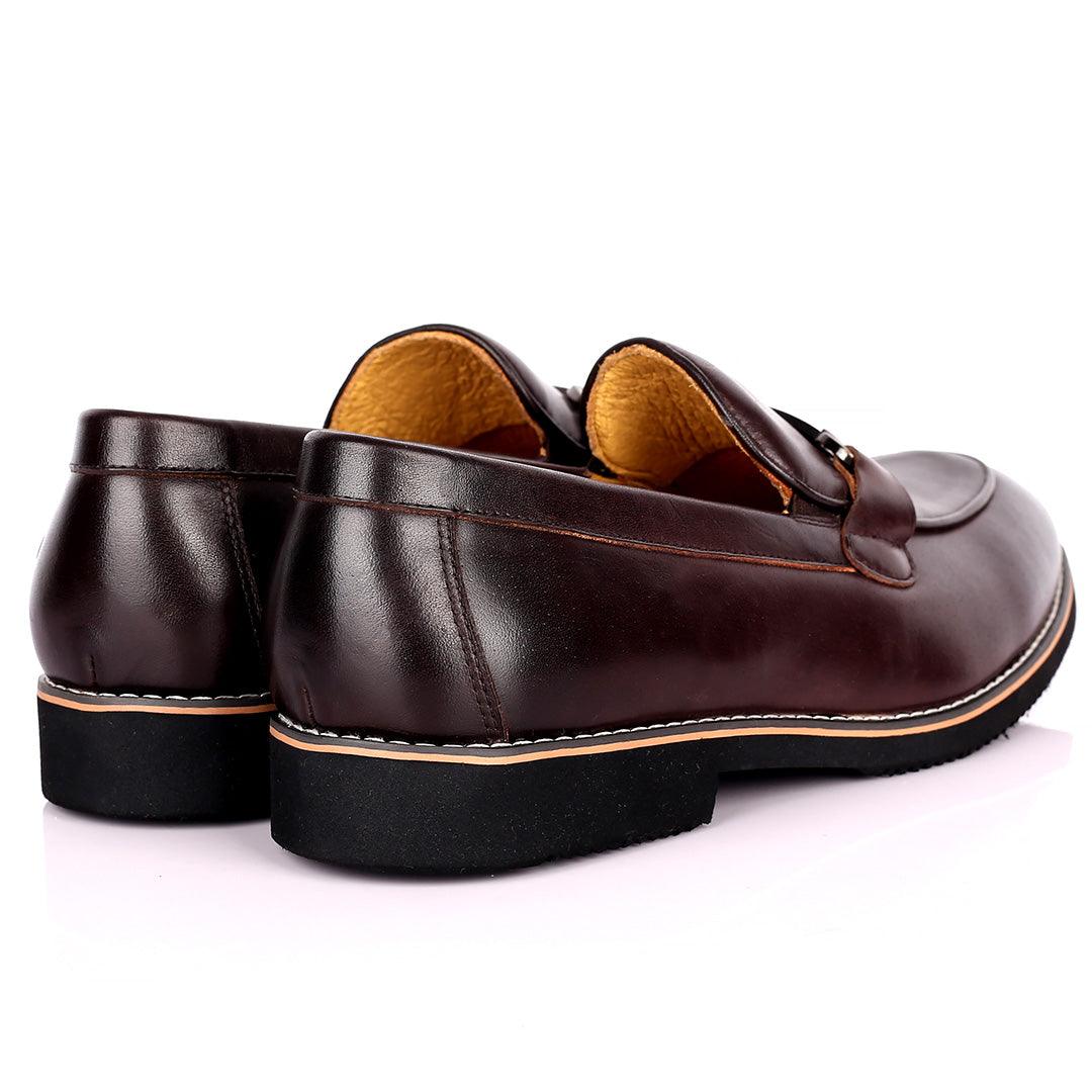 Renato Bulbecc Single Chain Designed Men's Shoes-Coffee - Obeezi.com