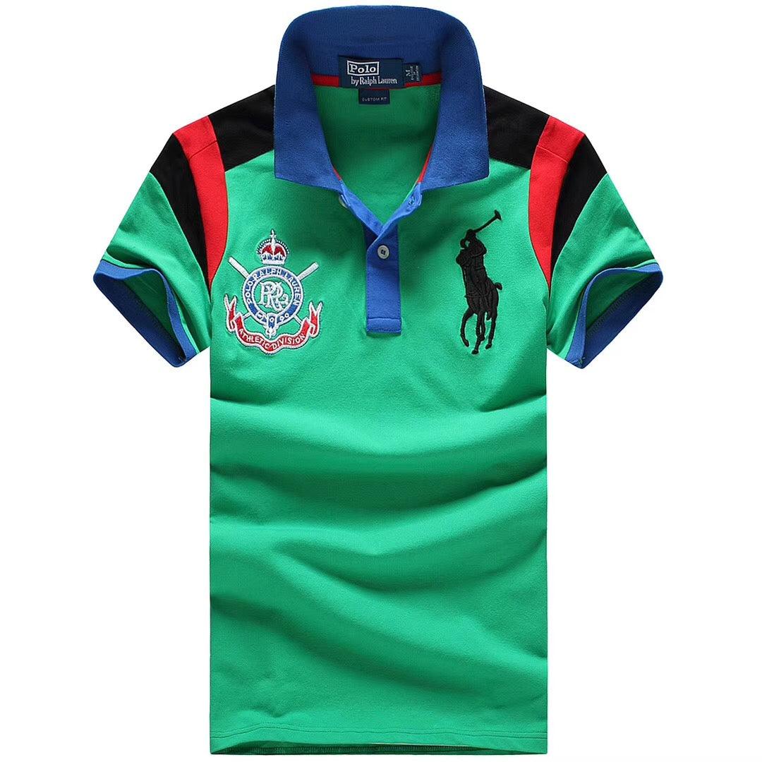 RL Custom Fitted Athlectic Division Green Polo Shirt - Obeezi.com