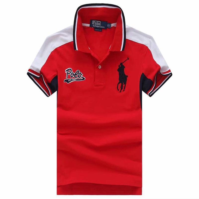 RL Slim Fit Mesh Big Pony Match Shirts Red - Obeezi.com