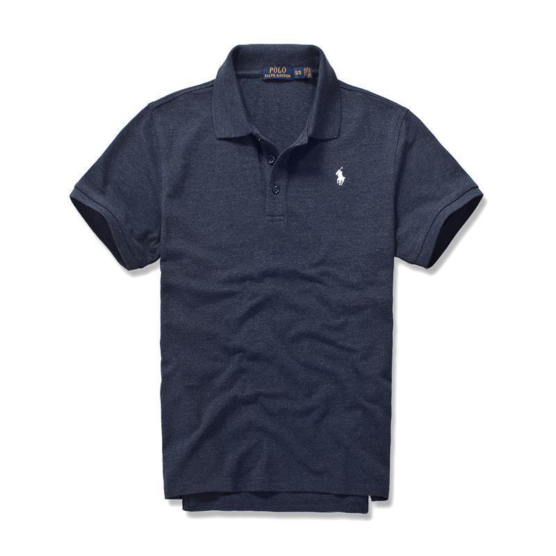 RL With Small Pony All Navy Blue Polo fitted Classic Shirt - Obeezi.com