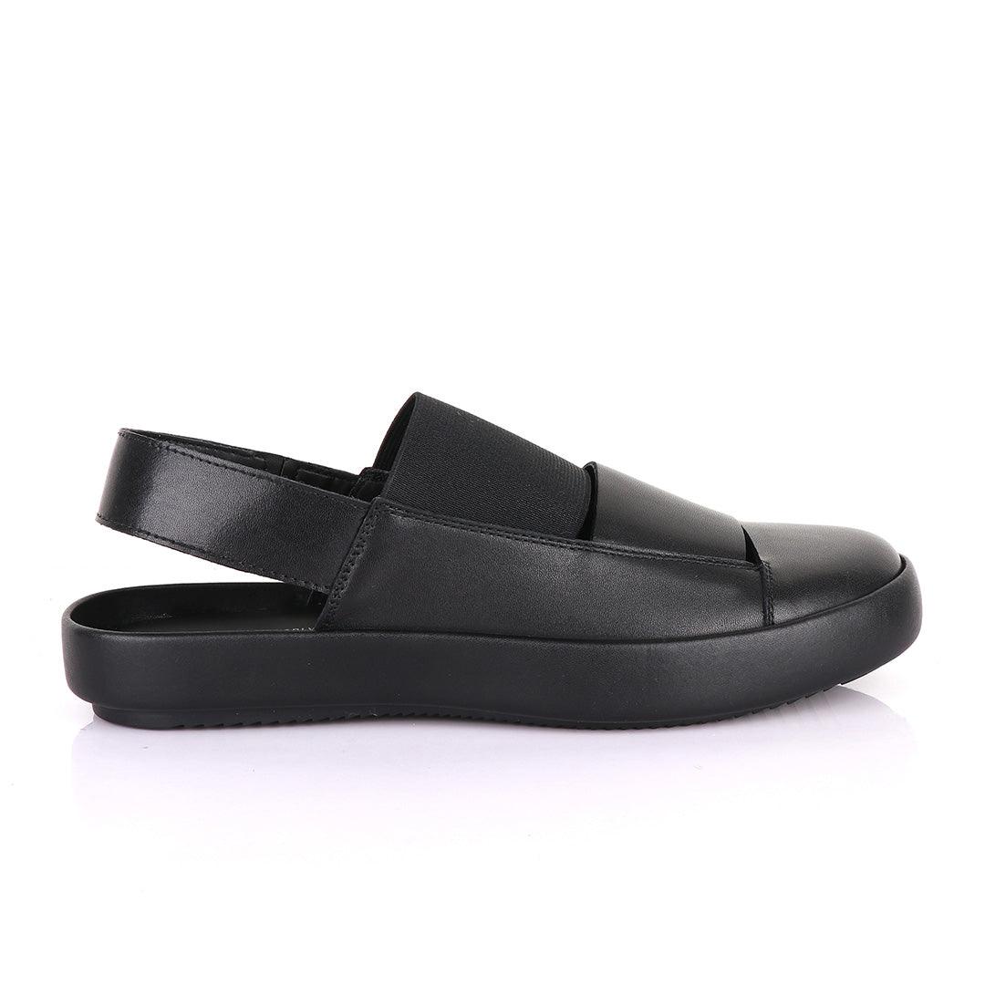 Salvatore Ferragamo Black Leather Exquisite Sandals - Obeezi.com
