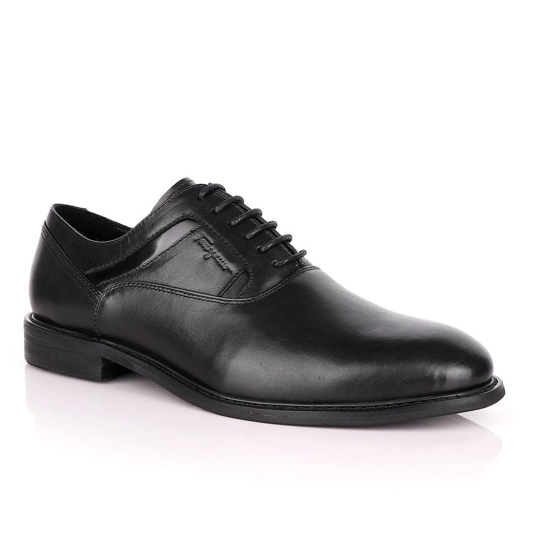 Salvatore Ferragamo Black Leather Oxford Shoe - Obeezi.com