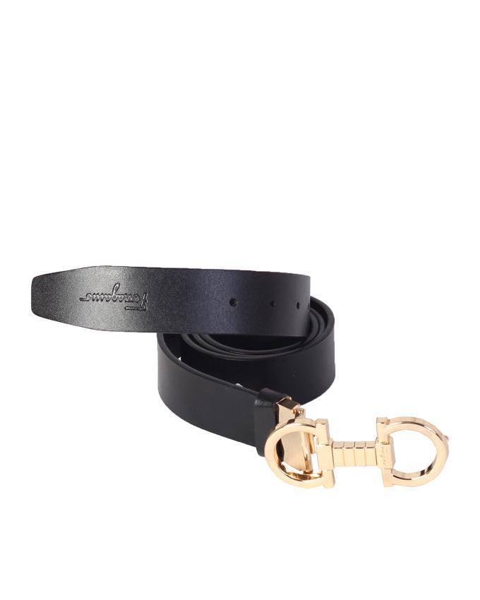 Salvatore Ferragamo Black Reversible Leather Belt, - Obeezi.com