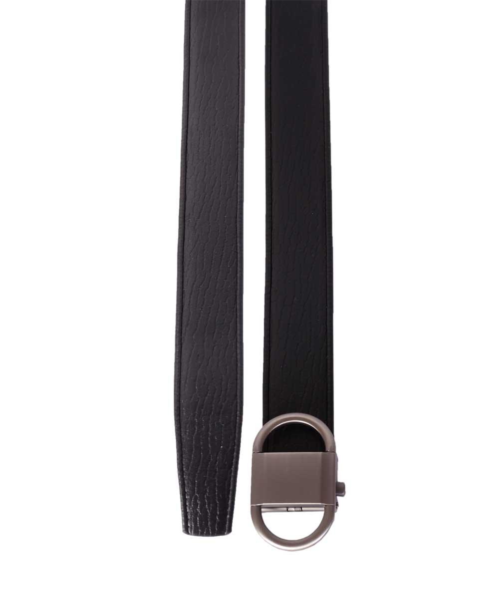 Salvatore Ferragamo Double Gancio Black Leather Belt - Obeezi.com