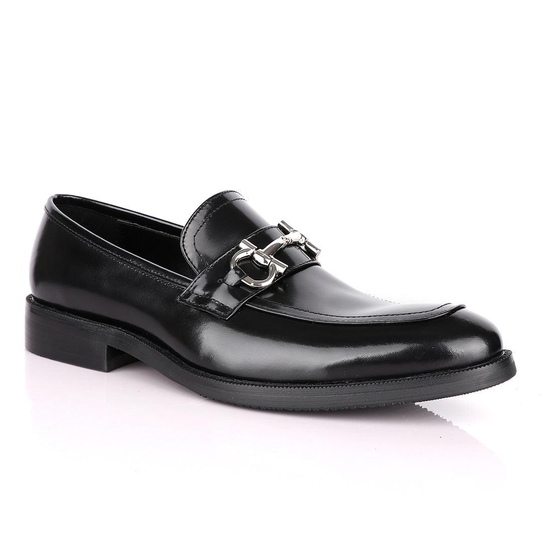 Salvatore Ferragamo Glossy Leather Loafers - Obeezi.com