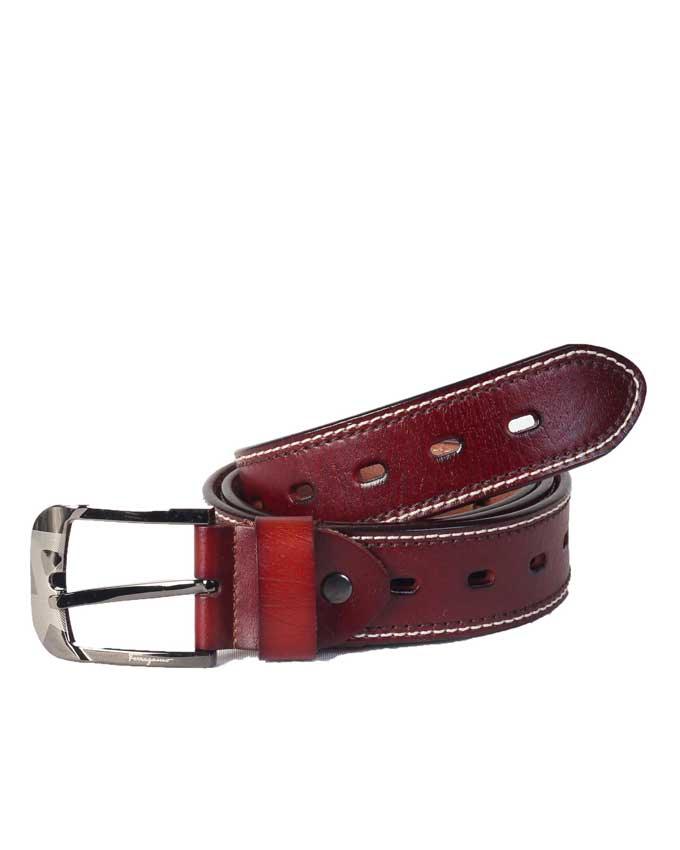 Salvatore Ferragamo Leather belt - Brown - Obeezi.com