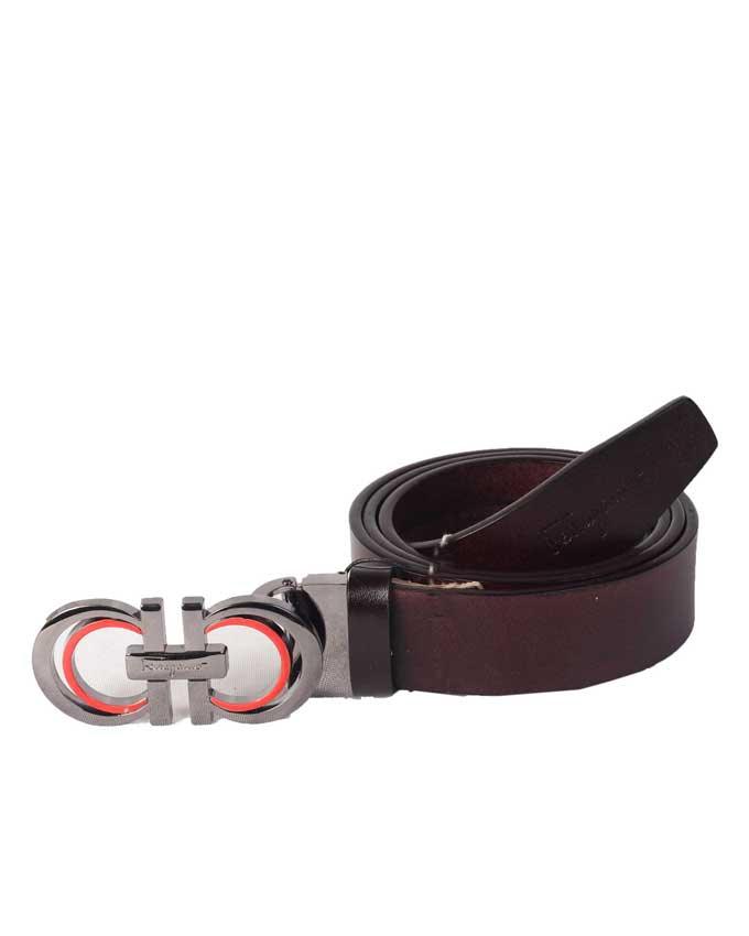 Salvatore Ferragamo Leather Belt Dark brown - Obeezi.com