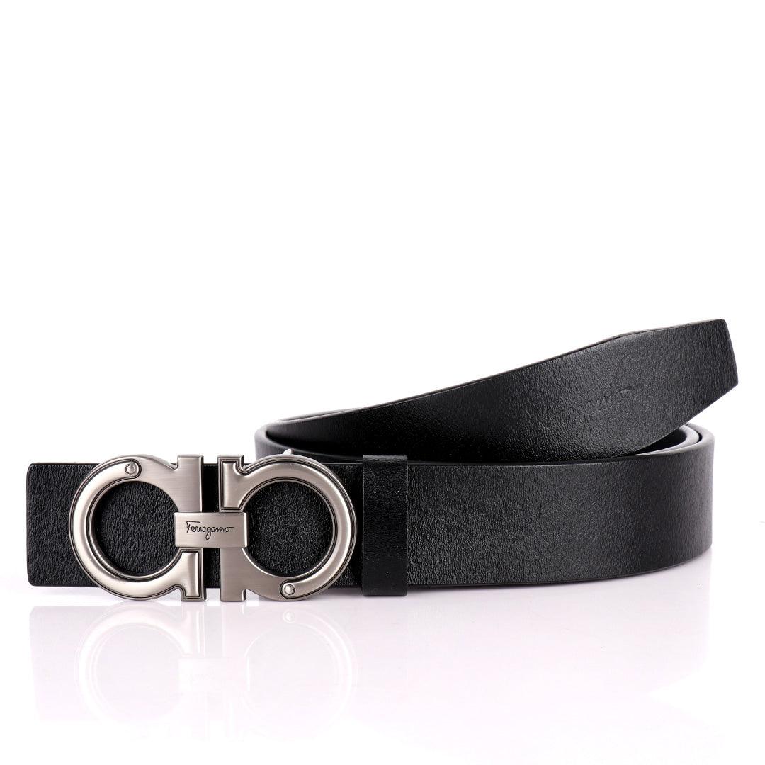 Salvatore Ferragamo Men's Casual Black Genuine Leather Belt - Obeezi.com