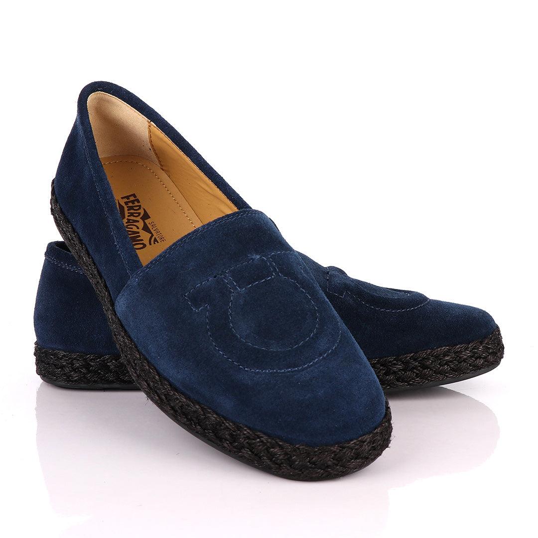 Salvatore Ferragamo Men's Suede Parigi loafers-Navy Blue - Obeezi.com