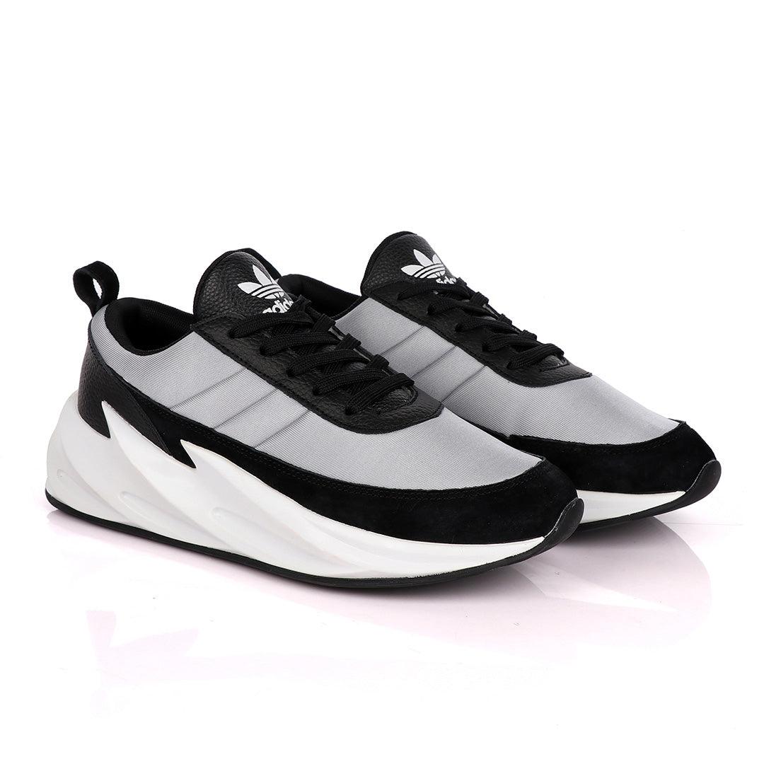 Sharks Styled Men's Fashion Black Grey Sneakers - Obeezi.com