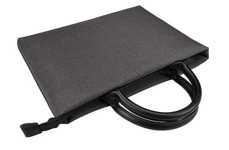 Shockproof Soft Handle Zipper Laptop Bag- Black - Obeezi.com