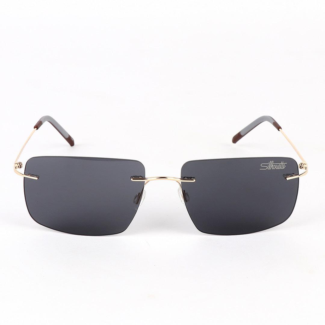 Silhouette Rimless Carbon Gold Hand Sunglasses - Obeezi.com