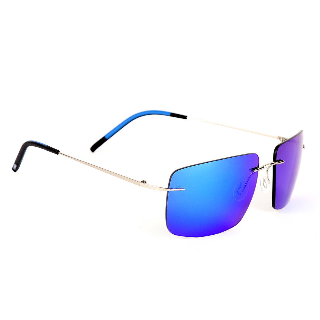 Silhouette Rimless Reflector Blue Ultralight Sunglasses - Obeezi.com