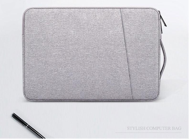 Sleek And Stylish Slant Zipper Designed Laptop Sleeve-Ash - Obeezi.com