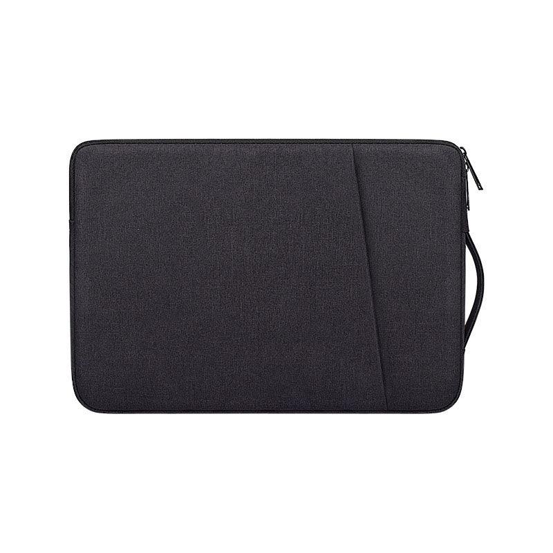 Sleek And Stylish Slant Zipper Designed Laptop Sleeve-Black - Obeezi.com