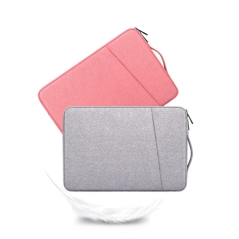 Sleek And Stylish Slant Zipper Designed Laptop Sleeve- Pink - Obeezi.com