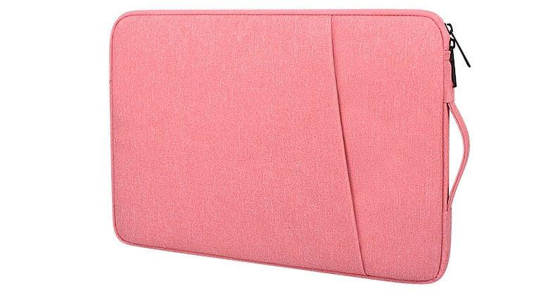 Sleek And Stylish Slant Zipper Designed Laptop Sleeve- Pink - Obeezi.com