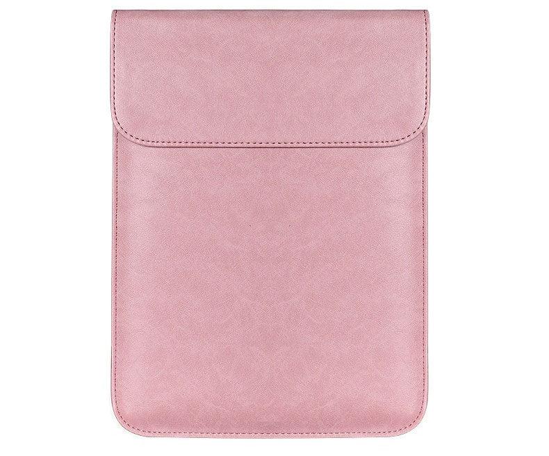 Sleek Men's Slim Leather Laptop Sleeve- Pink - Obeezi.com