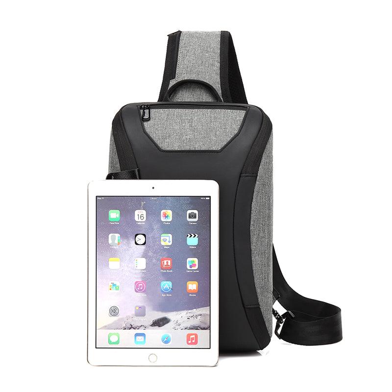 Smart WaterProof Sports Shoulder Bag With USB Port-Black - Obeezi.com