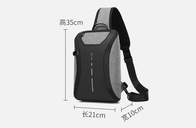 Smart WaterProof Sports Shoulder Bag With USB Port-Blue - Obeezi.com
