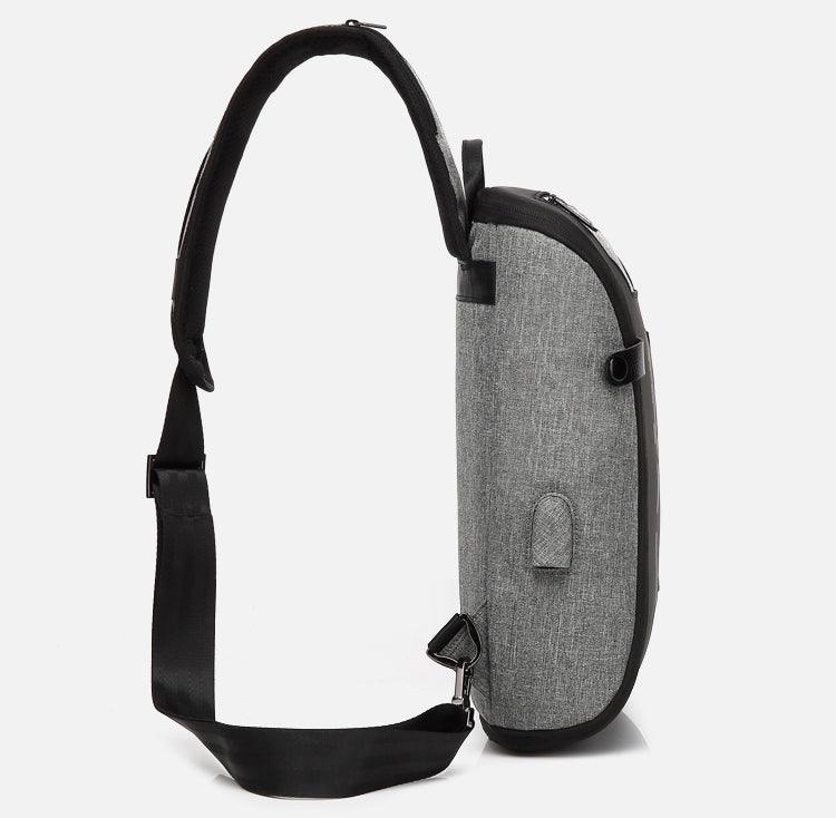 Smart WaterProof Sports Shoulder Bag With USB Port-Blue - Obeezi.com