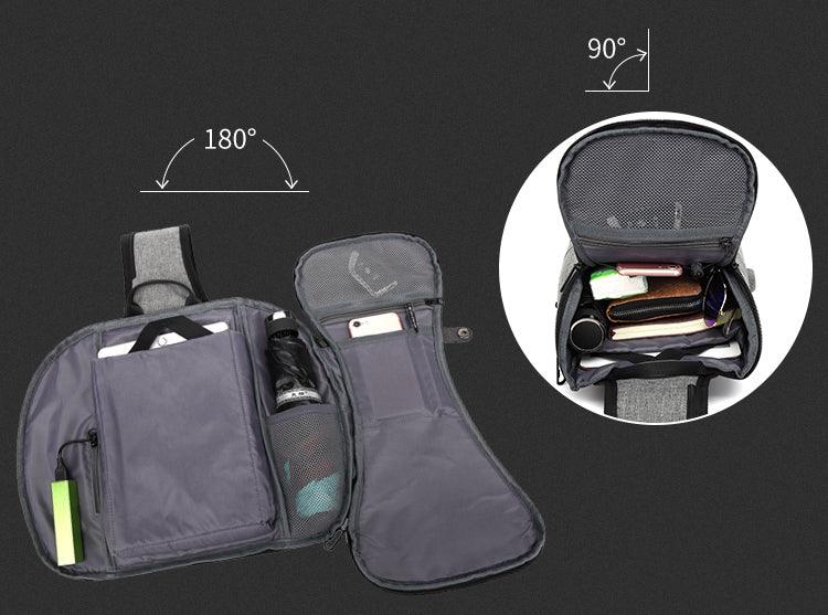 Smart WaterProof Sports Shoulder Bag With USB Port-RED - Obeezi.com