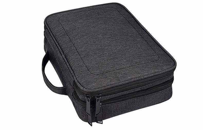 Soft Fabric Water Resistant Sleeve Double Zip Ipad Pouch Case- Black - Obeezi.com