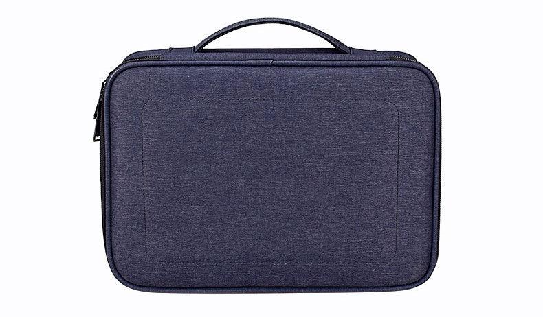 Soft Fabric Water Resistant Sleeve Double Zip Ipad Pouch Case- NavyBlue - Obeezi.com