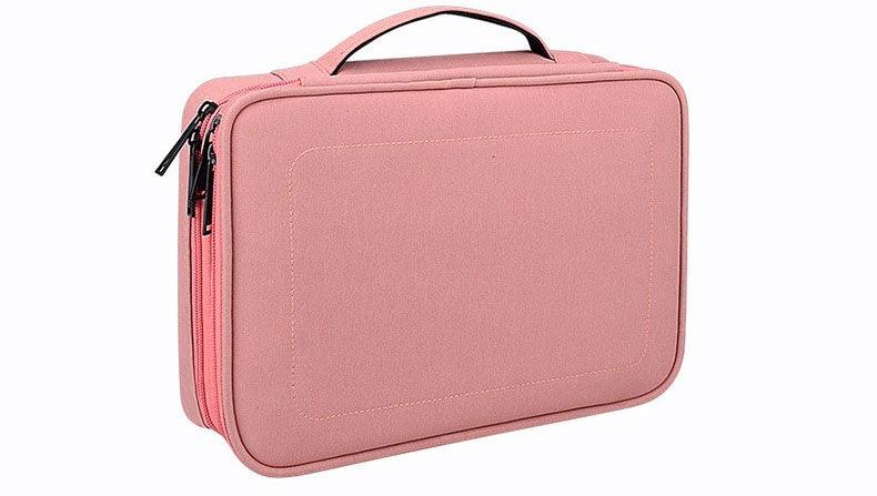 Soft Fabric Water Resistant Sleeve Double Zip Ipad Pouch Case- Pink - Obeezi.com