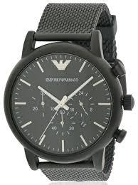 Sport Chronograph AR1968 Black Stainless Steel Quartz Men's Watch - Obeezi.com