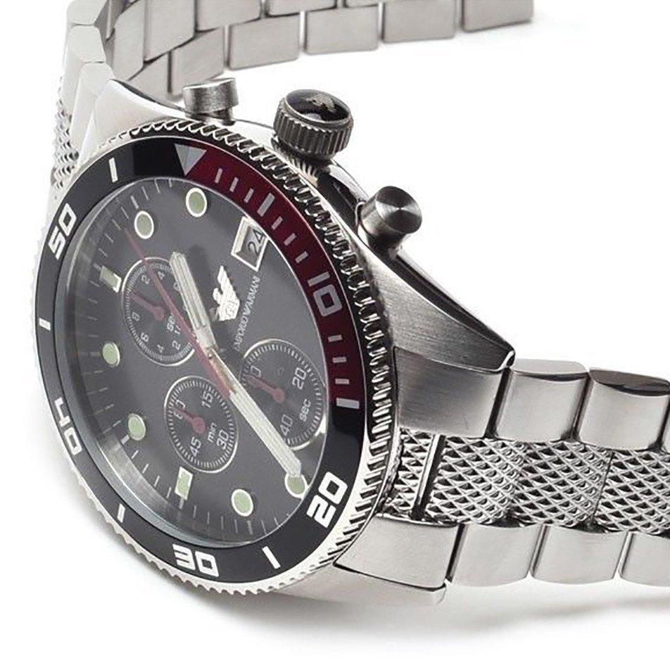 Sport Chronograph Silver Black Dial Mens AR5855 watch - Obeezi.com