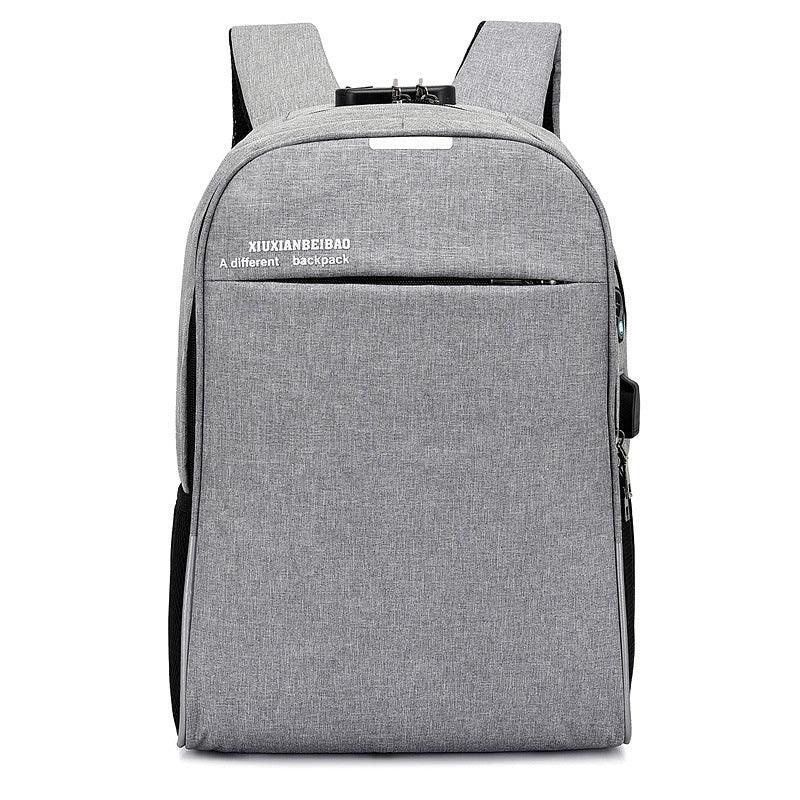 Super Smart Anti-Theft Security Lock BackPack With USB Charging Port- Ash - Obeezi.com