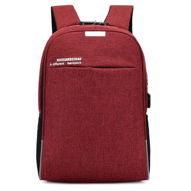 Super Smart Anti-Theft Security Lock BackPack With USB Charging Port- Red - Obeezi.com