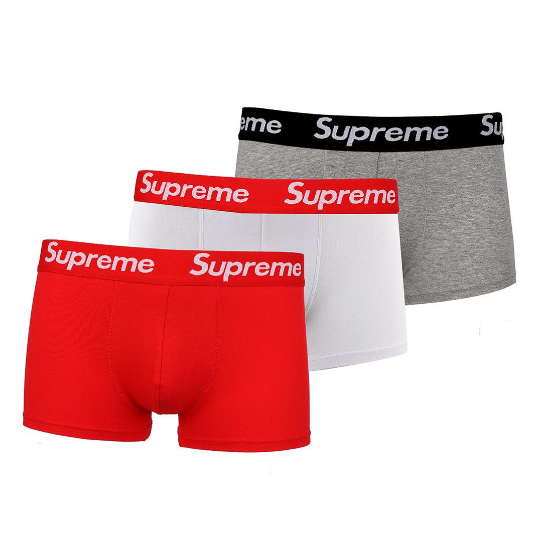 Supreme Design 3 IN 1 Pack Red or Black White and Grey Boxers - Obeezi.com