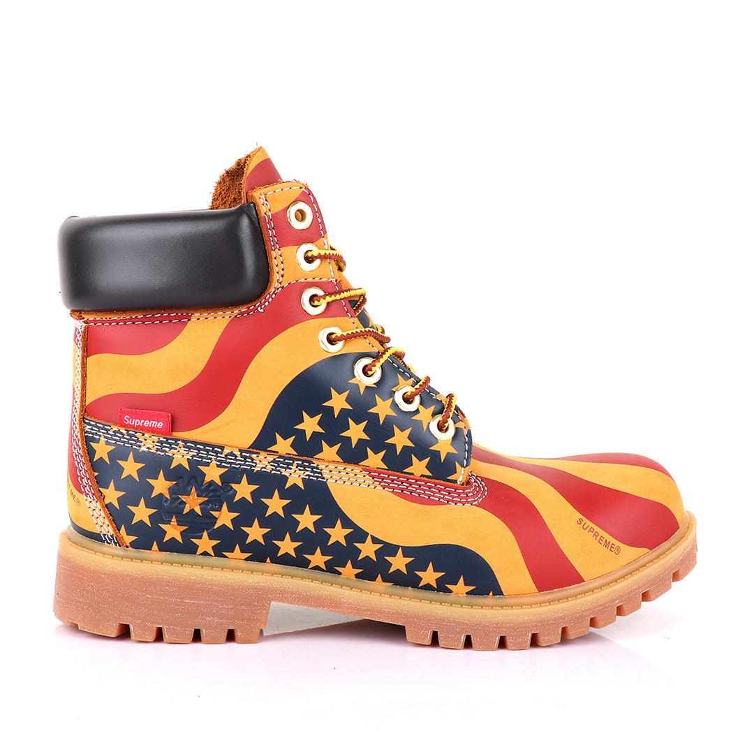 Supreme Timberland Limited Edition Usa Brown Hightop boots - Obeezi.com