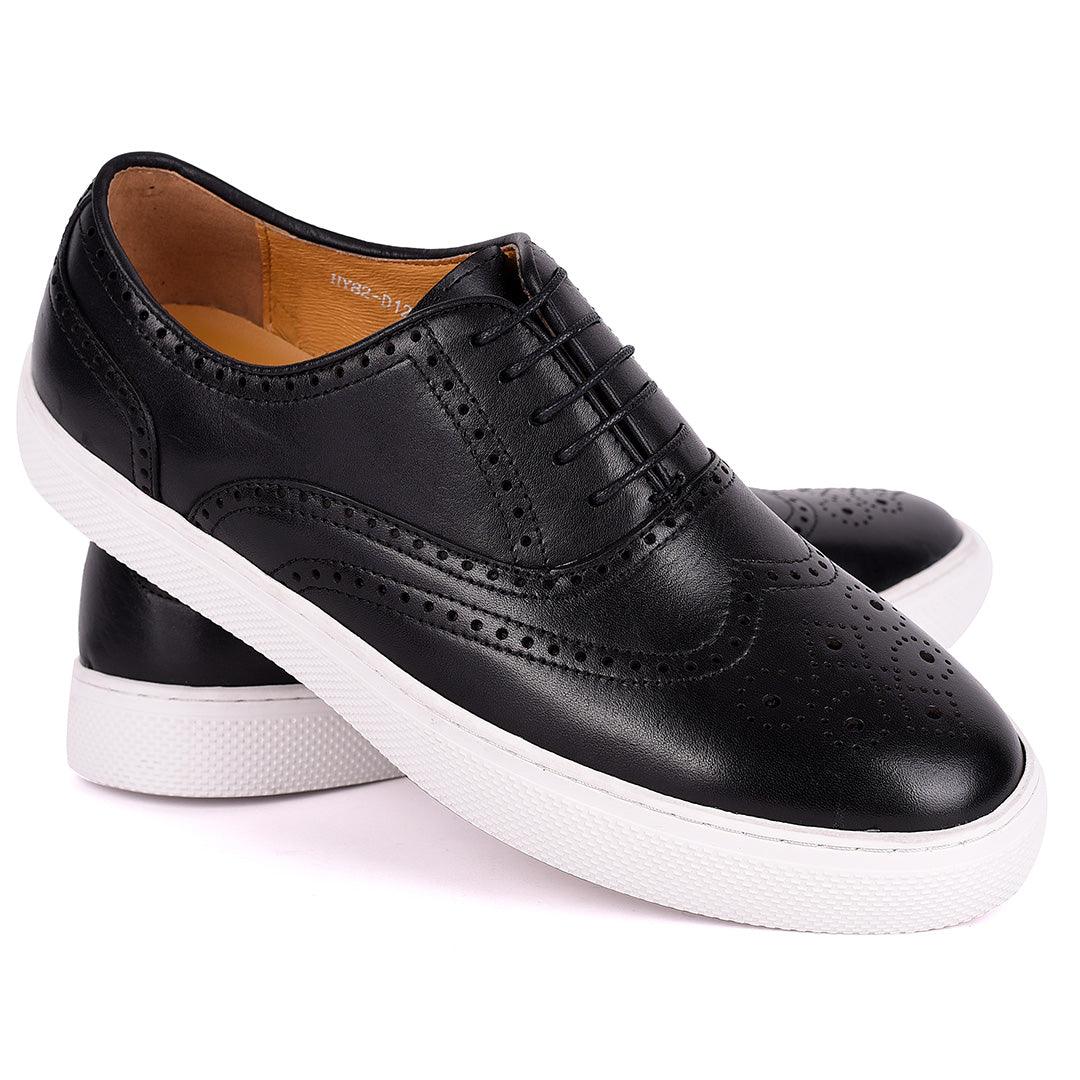 Taylors Tassel And Brogues Designed Men's Sneakers Shoe- Black - Obeezi.com