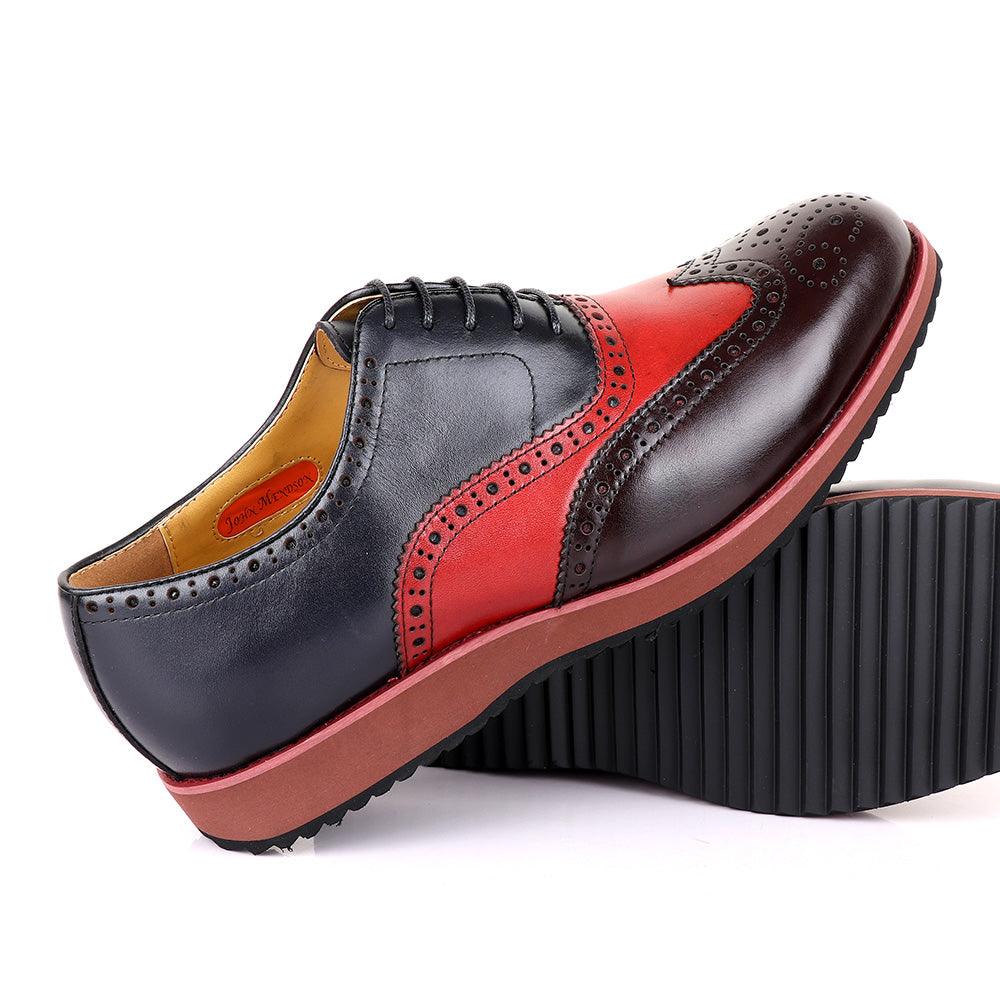 Terry Taylor Classic BLUE AND Red/Coffee Sneaker Shoe - Obeezi.com