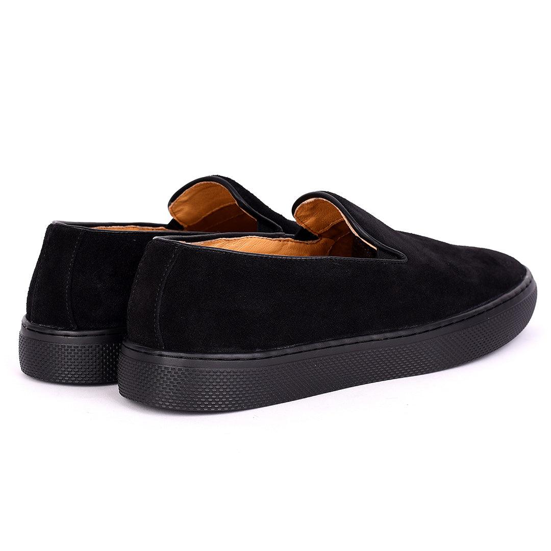 Terry Taylors All Black Suede Leather Sneaker Shoe - Obeezi.com