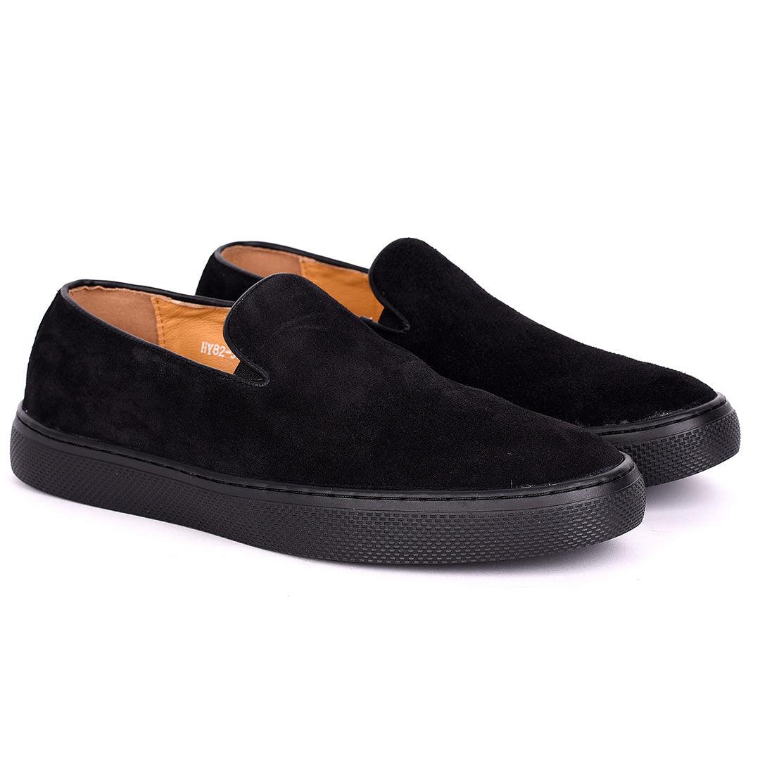 Terry Taylors All Black Suede Leather Sneaker Shoe - Obeezi.com