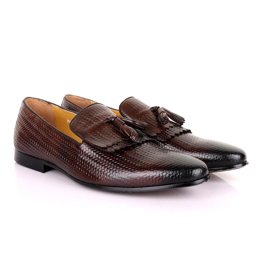 Terry Taylors Basket Lashes Tassel Coffee Leather Shoe - Obeezi.com