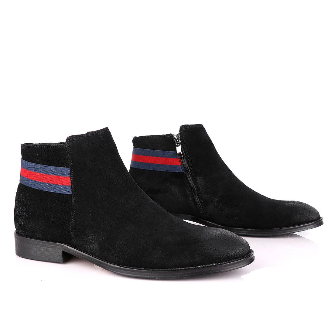 Terry Taylors Black Suede Chelsea Formal Boot. - Obeezi.com
