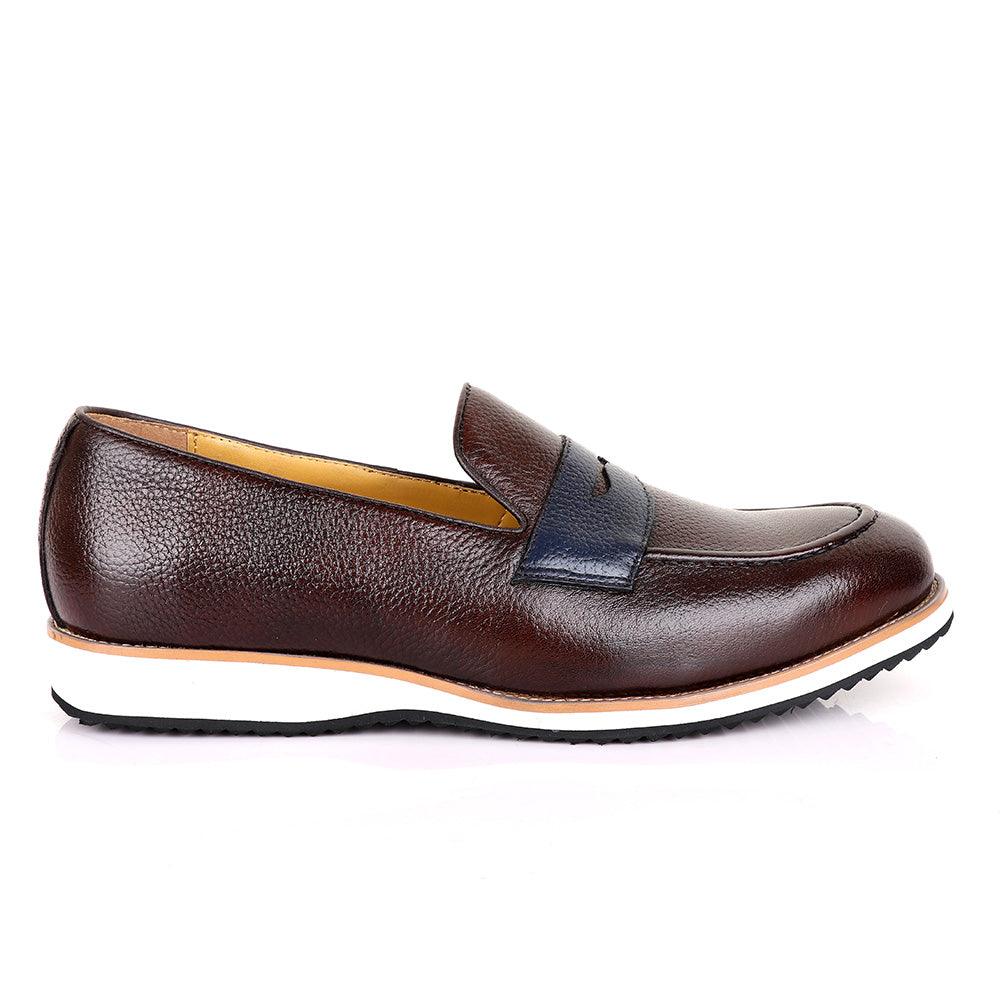 Terry Taylors Classic Coffee With Blue Leather Formal Shoe - Obeezi.com