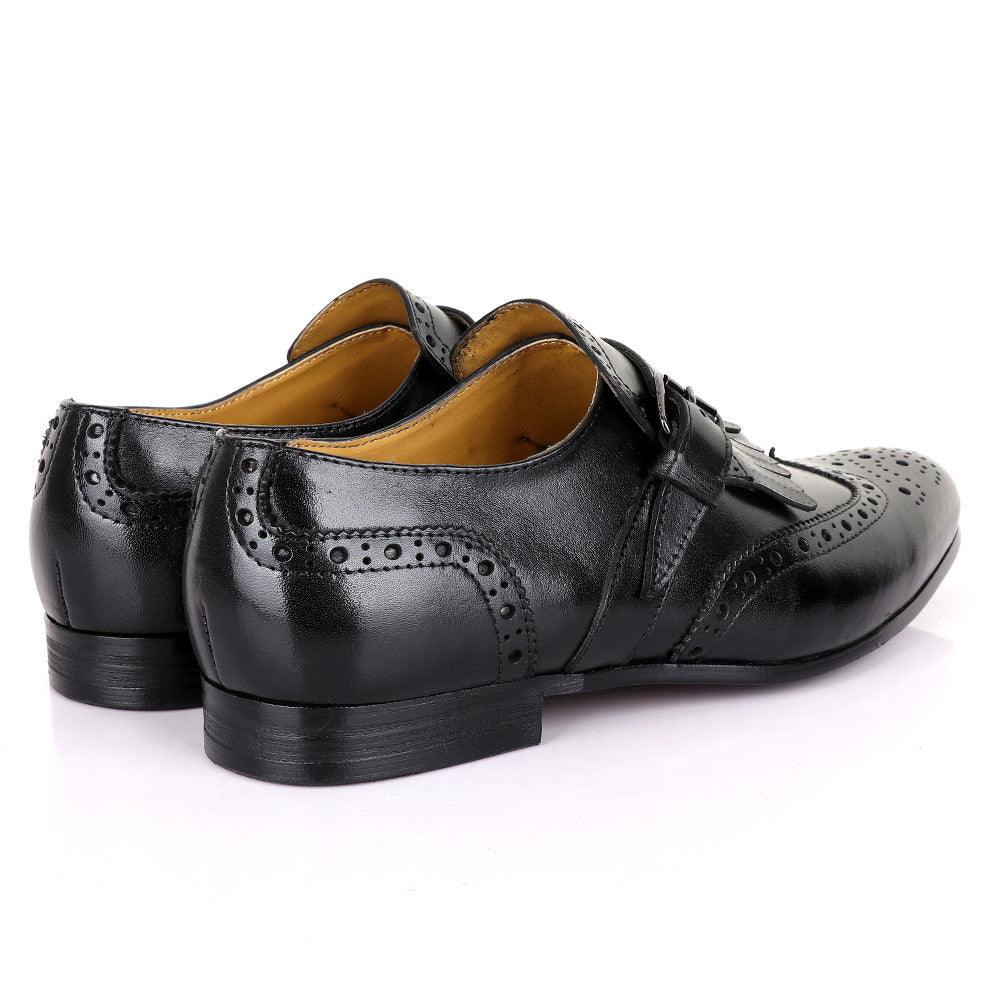 Terry Taylors Classic Single Strap Lashes Black Leather Shoe - Obeezi.com