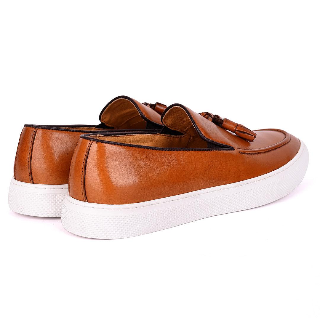 Terry Taylors Classic Tassel Designed Men's Sneaker Shoe- Brown - Obeezi.com