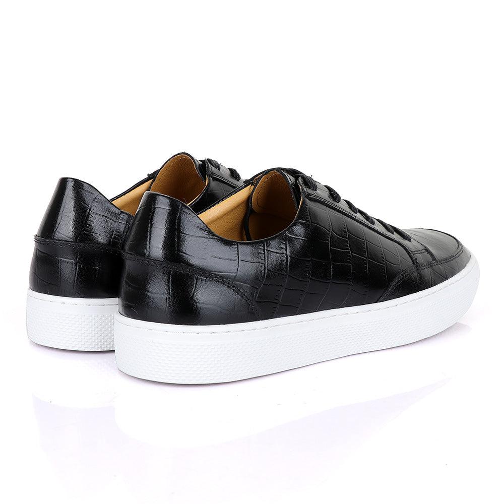 Terry Taylors Cooperate Black Leather Sneaker Shoe - Obeezi.com
