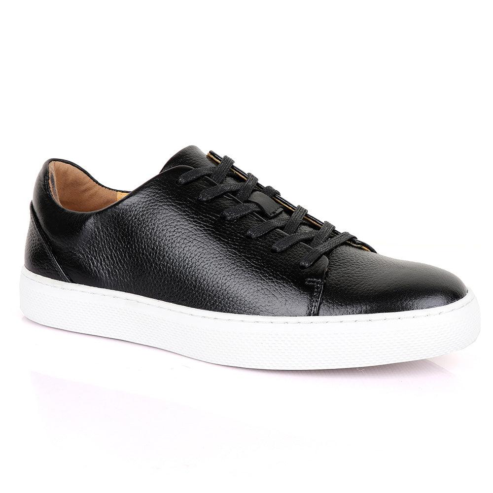 Terry Taylors Cooperate Oxford Black Leather Sneaker Shoe - Obeezi.com