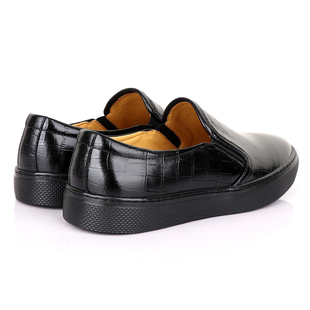 Terry Taylors Exotic Block Croc Black Sneaker Shoe - Obeezi.com